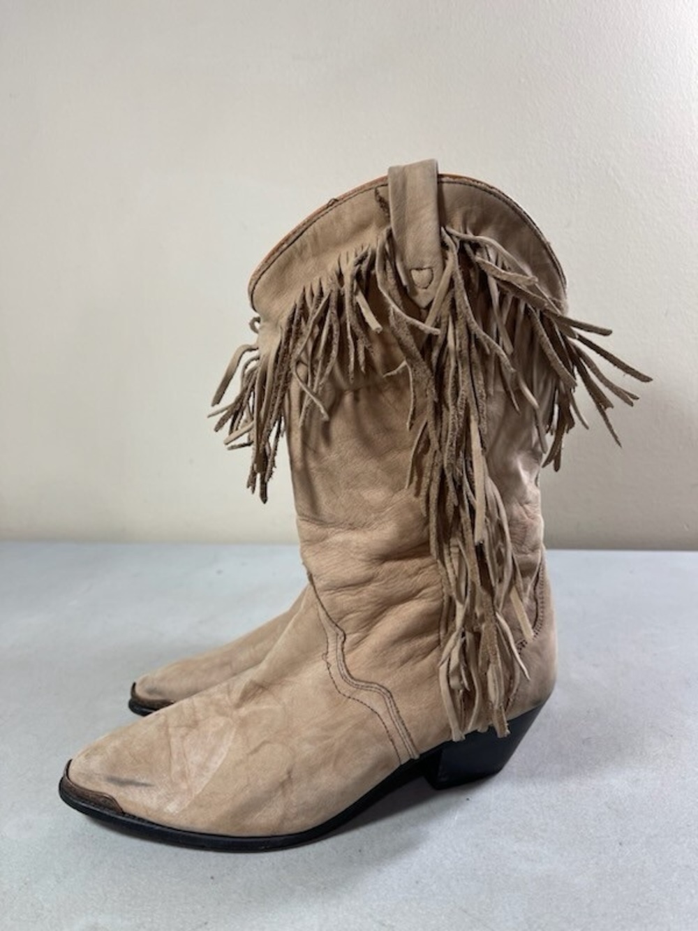 Vintage Acme Leather Fringe Western Boots